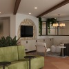 lounge area with modern decor and ample seating
